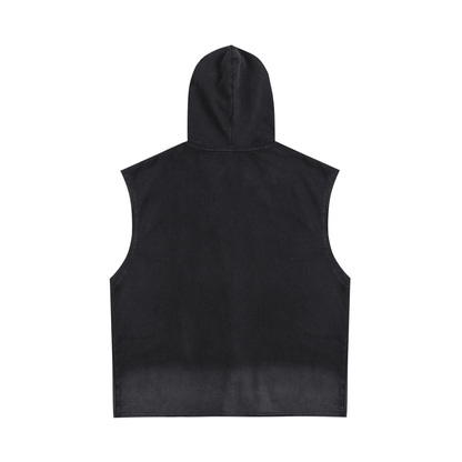 sleeveless,tank top,street,zip,hoodie