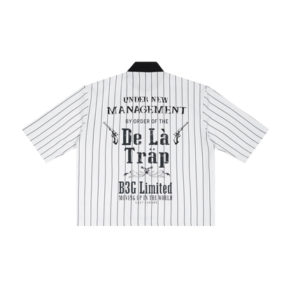 Unisex Striped Full-Zip Baseball Jersey