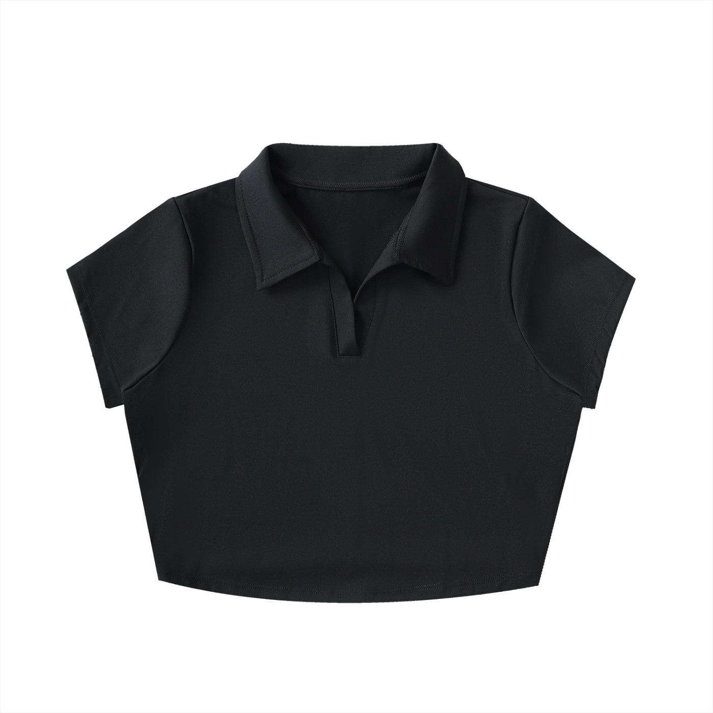 V-Neck Lapel Crop Top