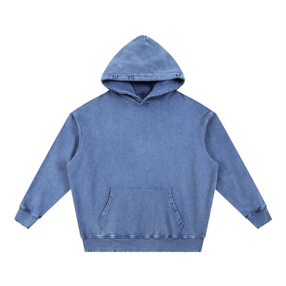 Sweatshirt,Street,Casual,Pure Cotton,Frayed,Pocket,Drop Shoulder,Hooded,Spring,Autumn