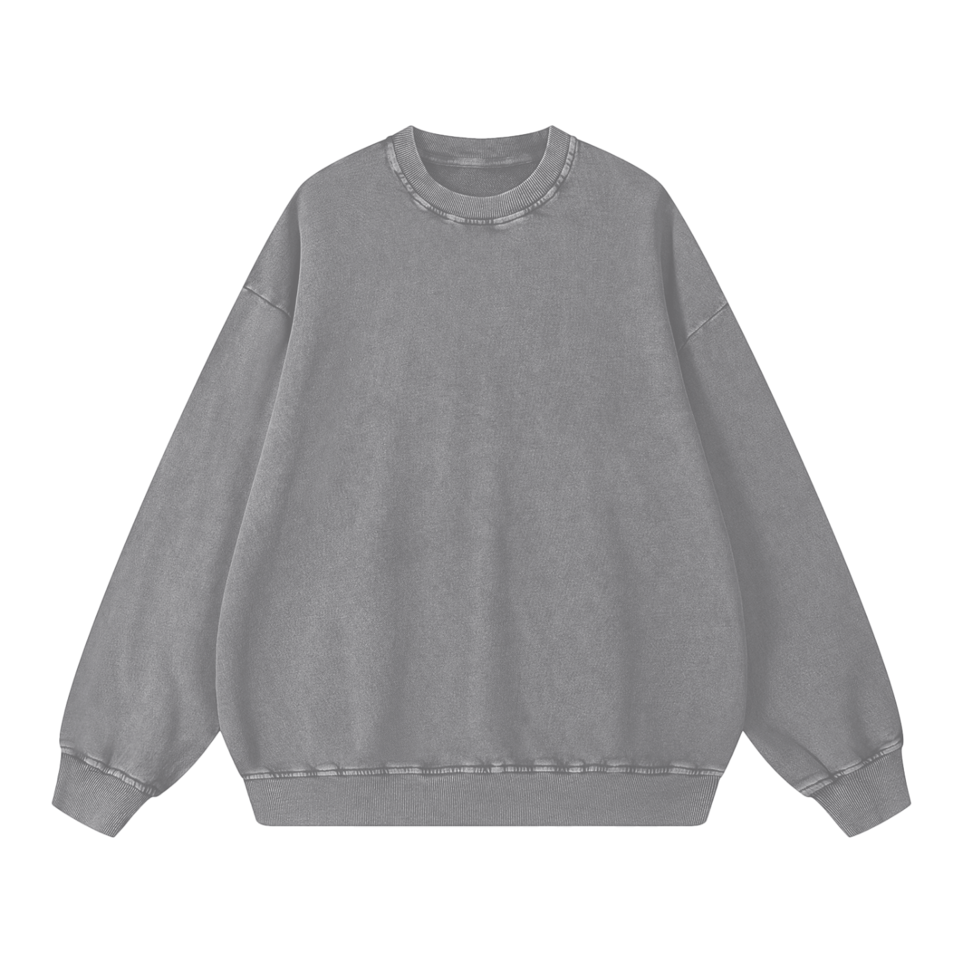 Sweatshirt,Casual,Street,Pure Cotton,Washed,Long Sleeve,Drop Shoulder,Spring,Autumn,Winter