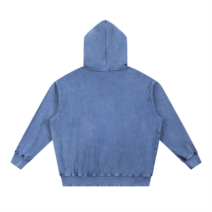 Sweatshirt,Street,Casual,Pure Cotton,Frayed,Pocket,Drop Shoulder,Hooded,Spring,Autumn