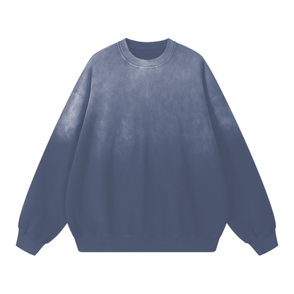 Sweatshirt,Street,Casual,Pure Cotton,Washed,Drop Shoulder,Spring,Autumn,Winter