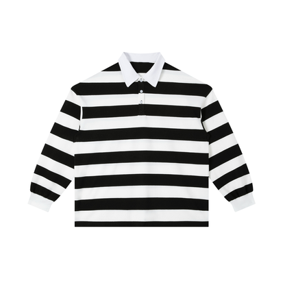 Color Block Stripe Polo Shirt