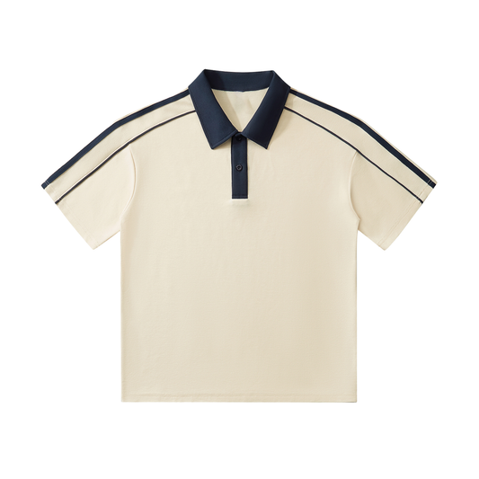 Contrast Collar Short-Sleeve Polo Shirt