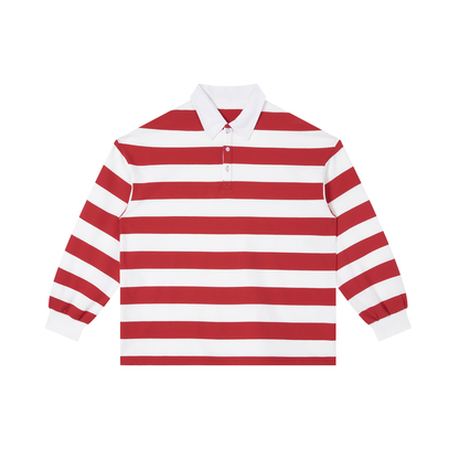 Color Block Stripe Polo Shirt