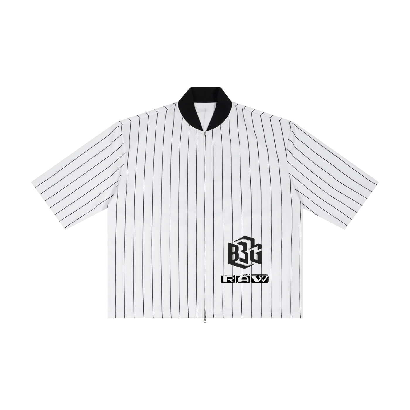 Unisex Striped Full-Zip Baseball Jersey