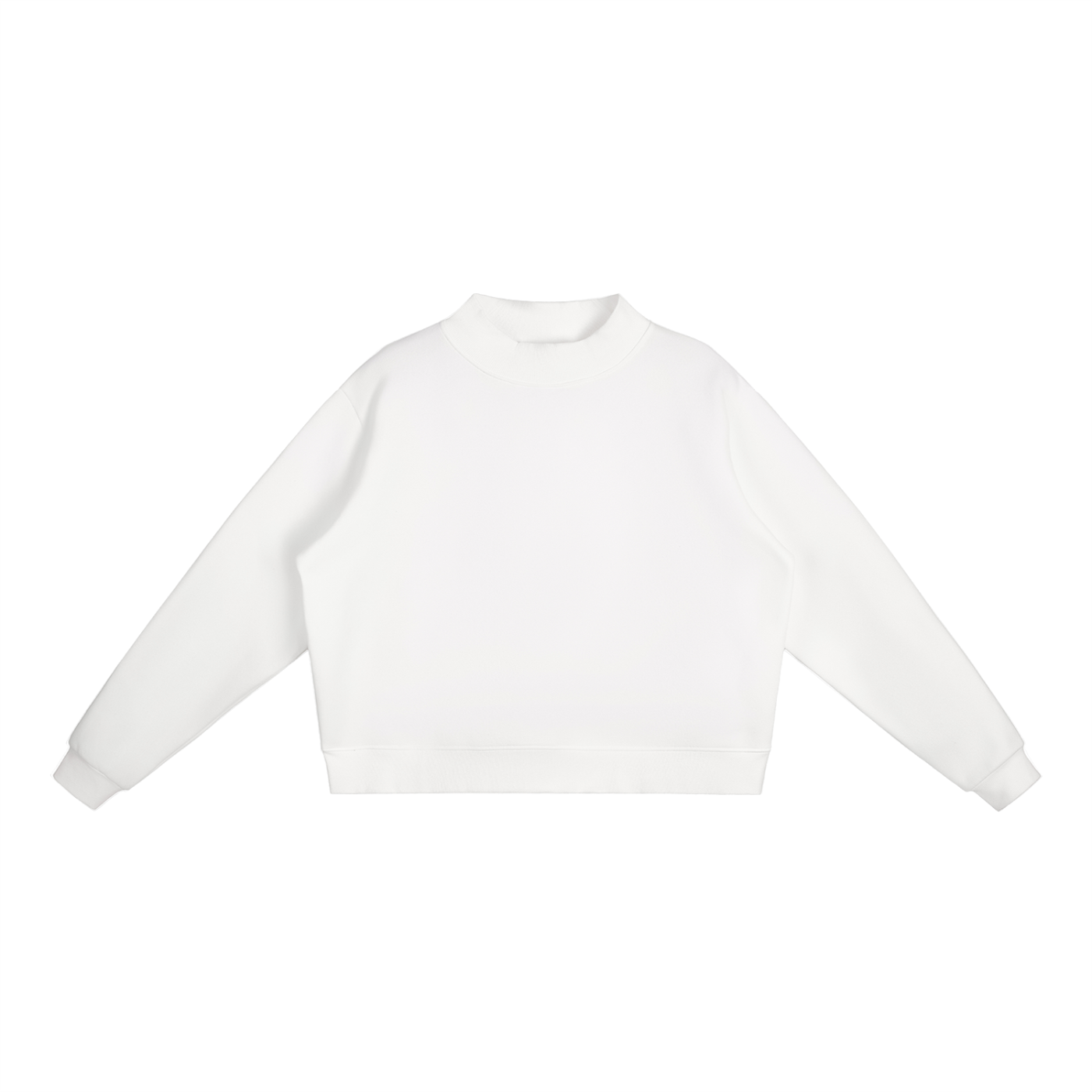 Sweatshirt,Casual,Cotton Blend,Long Sleeve,Drop Shoulder,Turtleneck,Crop,Spring,Autumn