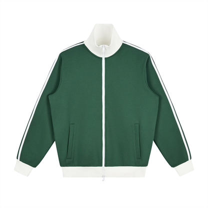 Contrast Side Stripe Fleece Track Jacket