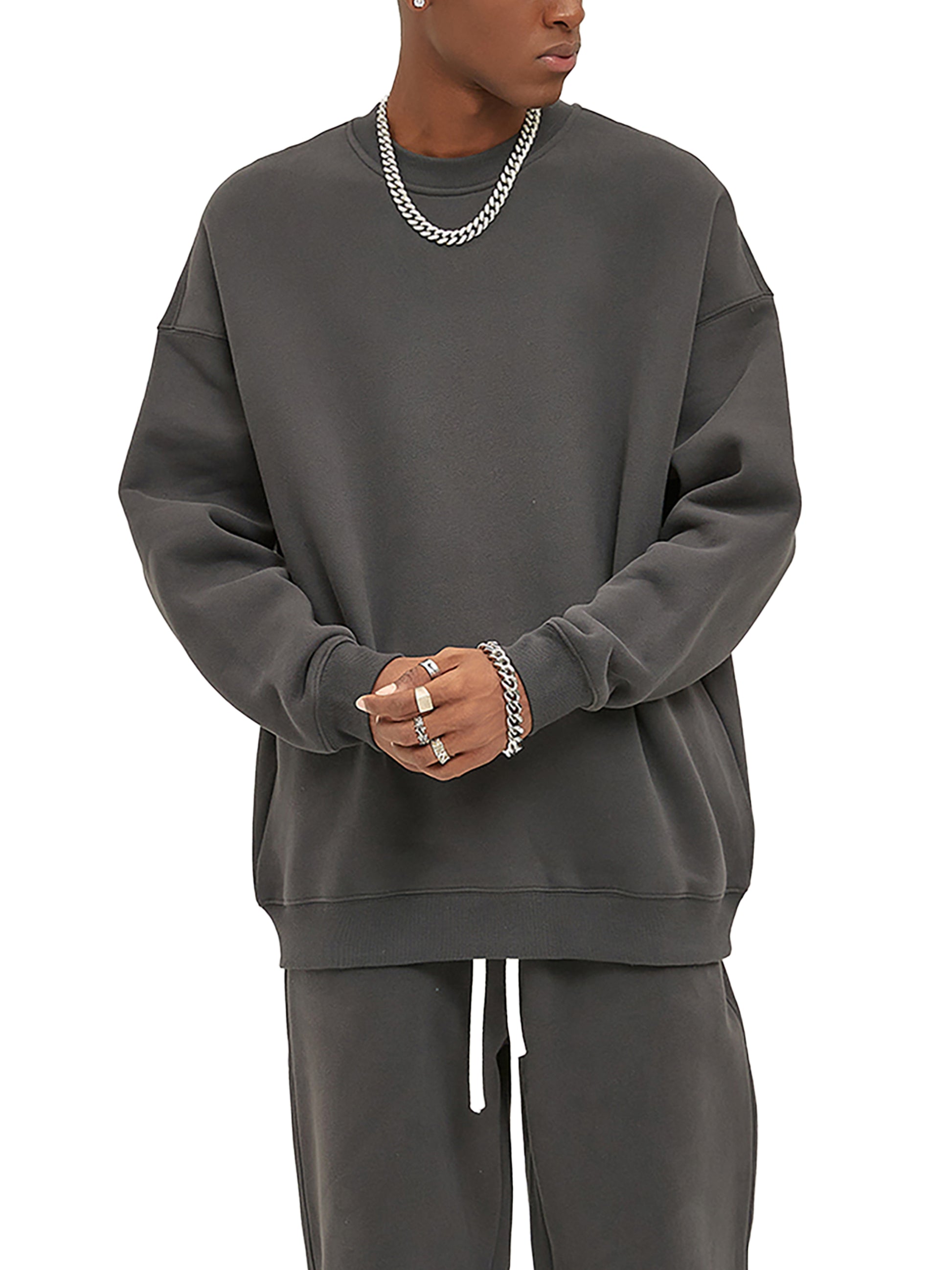 Sweatshirt,Casual,Street,Cotton Blend,Long Sleeve,Round Neck,Loose,Autumn,Winter