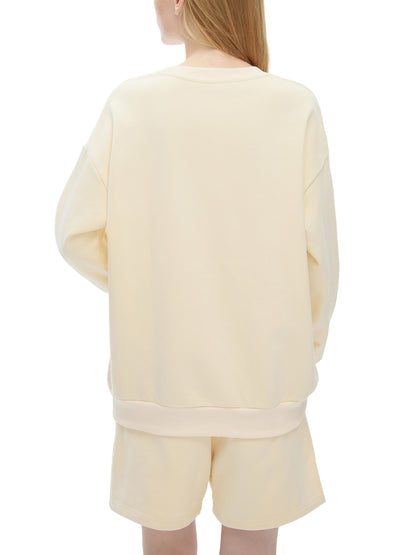 Sweatshirt,Daily Casual,Pure Cotton,Long Sleeve,Drop Shoulder,Round Neck,Winter,Autumn