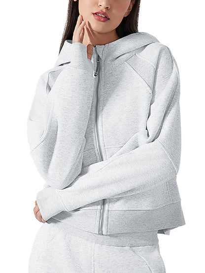 Cropped Zip-Through Hoodie