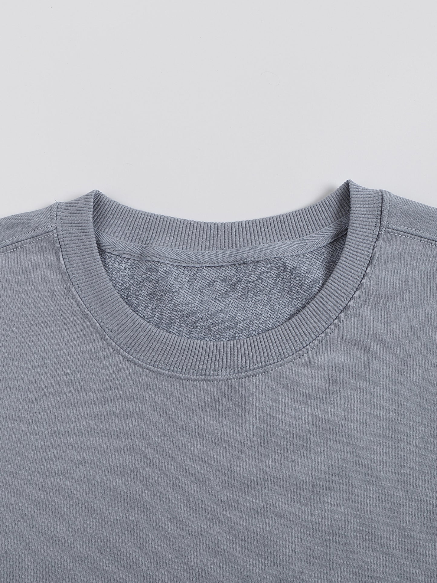 Sweatshirt,Casual,Street,Pure Cotton,Long Sleeve,Drop Shoulder,Round Neck,Autumn,Winter