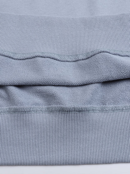 Sweatshirt,Casual,Street,Pure Cotton,Long Sleeve,Drop Shoulder,Round Neck,Autumn,Winter