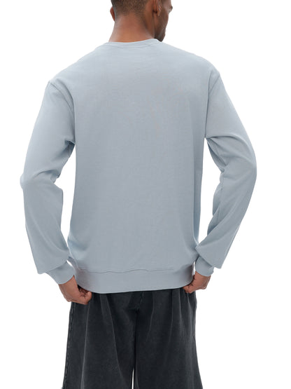 Sweatshirt,Casual,Street,Pure Cotton,Long Sleeve,Drop Shoulder,Round Neck,Autumn,Winter