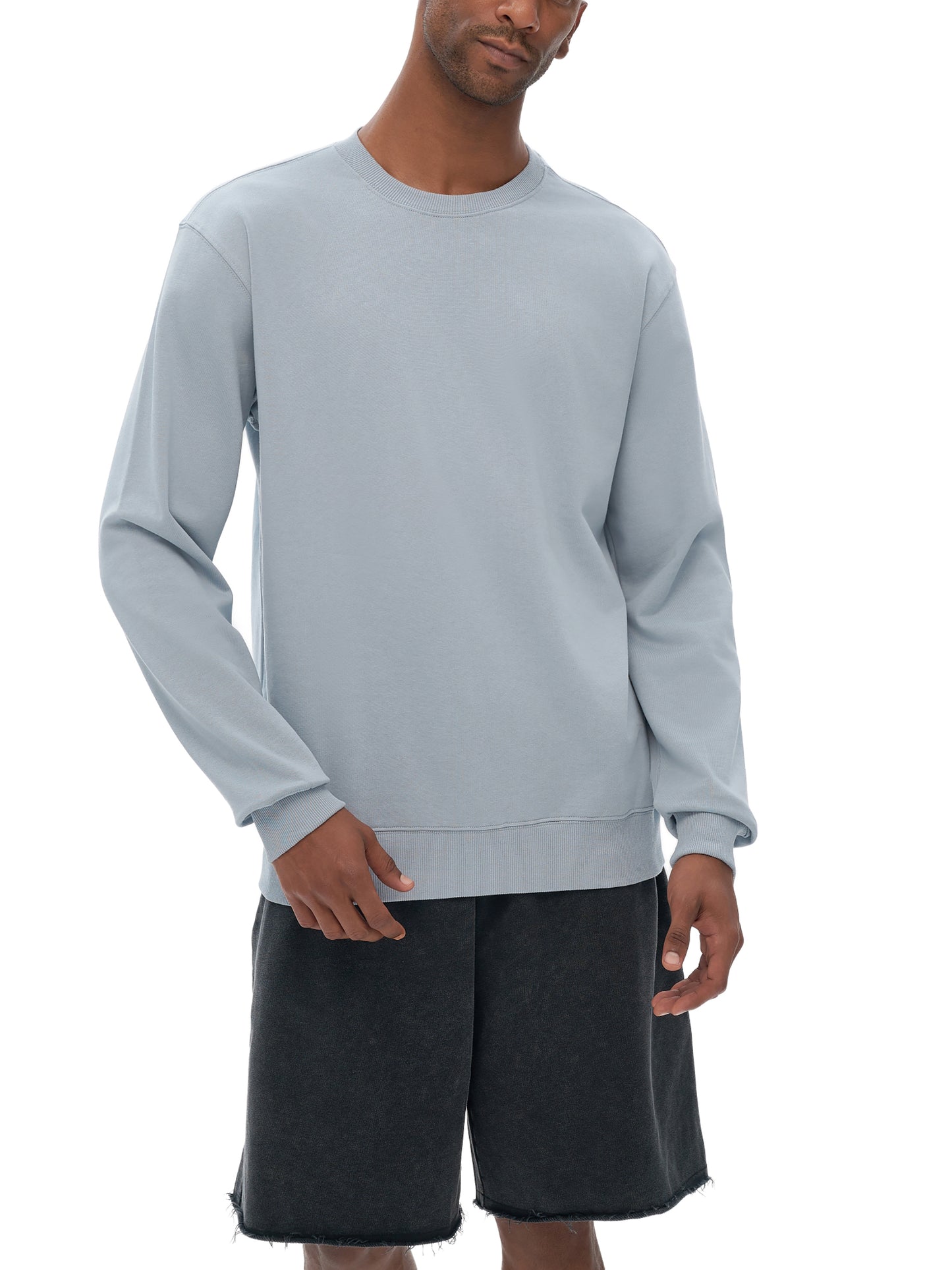 Sweatshirt,Casual,Street,Pure Cotton,Long Sleeve,Drop Shoulder,Round Neck,Autumn,Winter