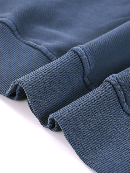 Sweatshirt,Street,Pure Cotton,Washed,Long Sleeve,Drop Shoulder,Round Neck,Spring,Autumn,Winter