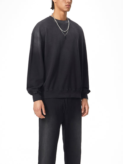 Sweatshirt,Street,Casual,Pure Cotton,Washed,Drop Shoulder,Spring,Autumn,Winter