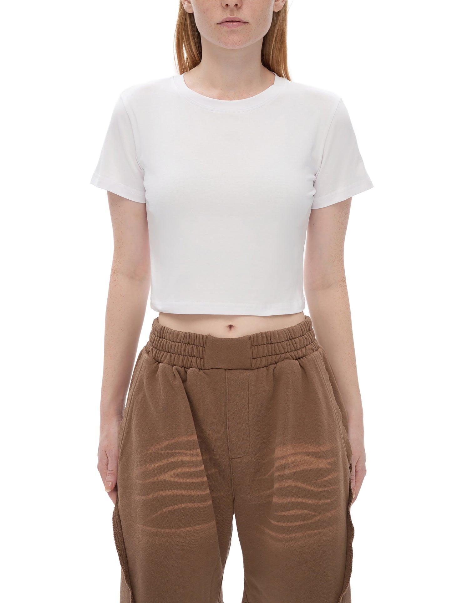Fitted Crop Cotton T-Shirt
