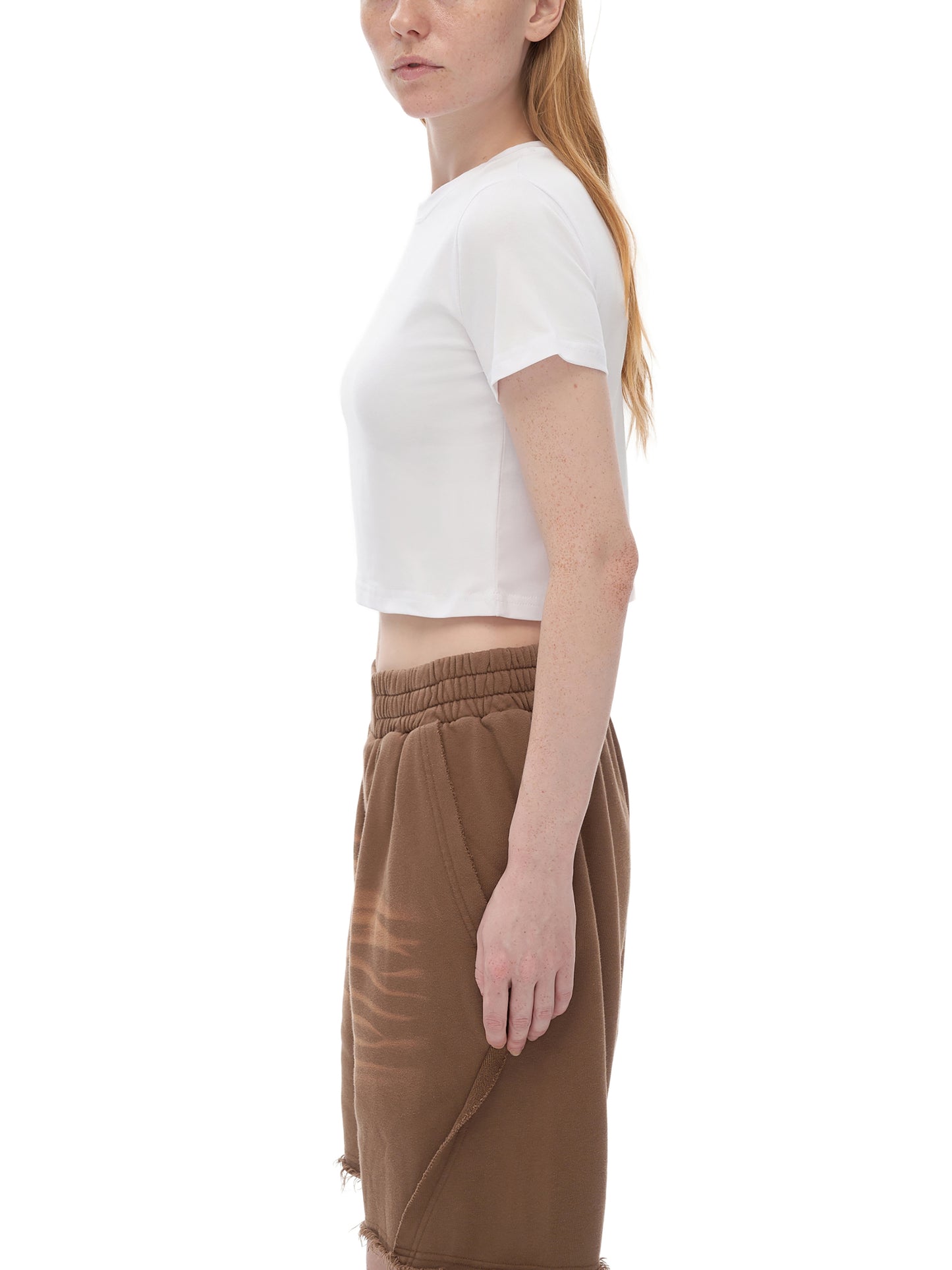 Fitted Crop Cotton T-Shirt