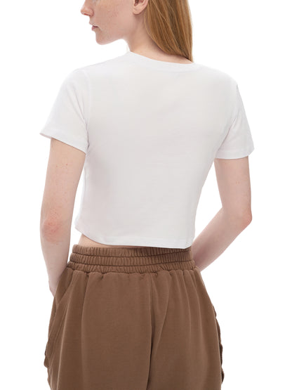 Fitted Crop Cotton T-Shirt