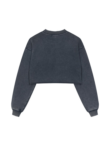 Sweatshirt,Casual,Pure Cotton,Snow Wash,Long Sleeve,Drop Shoulder,Spring,Autumn
