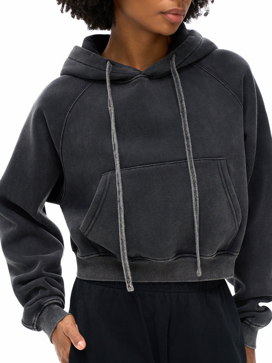 Snow Washed Cropped Hoodie