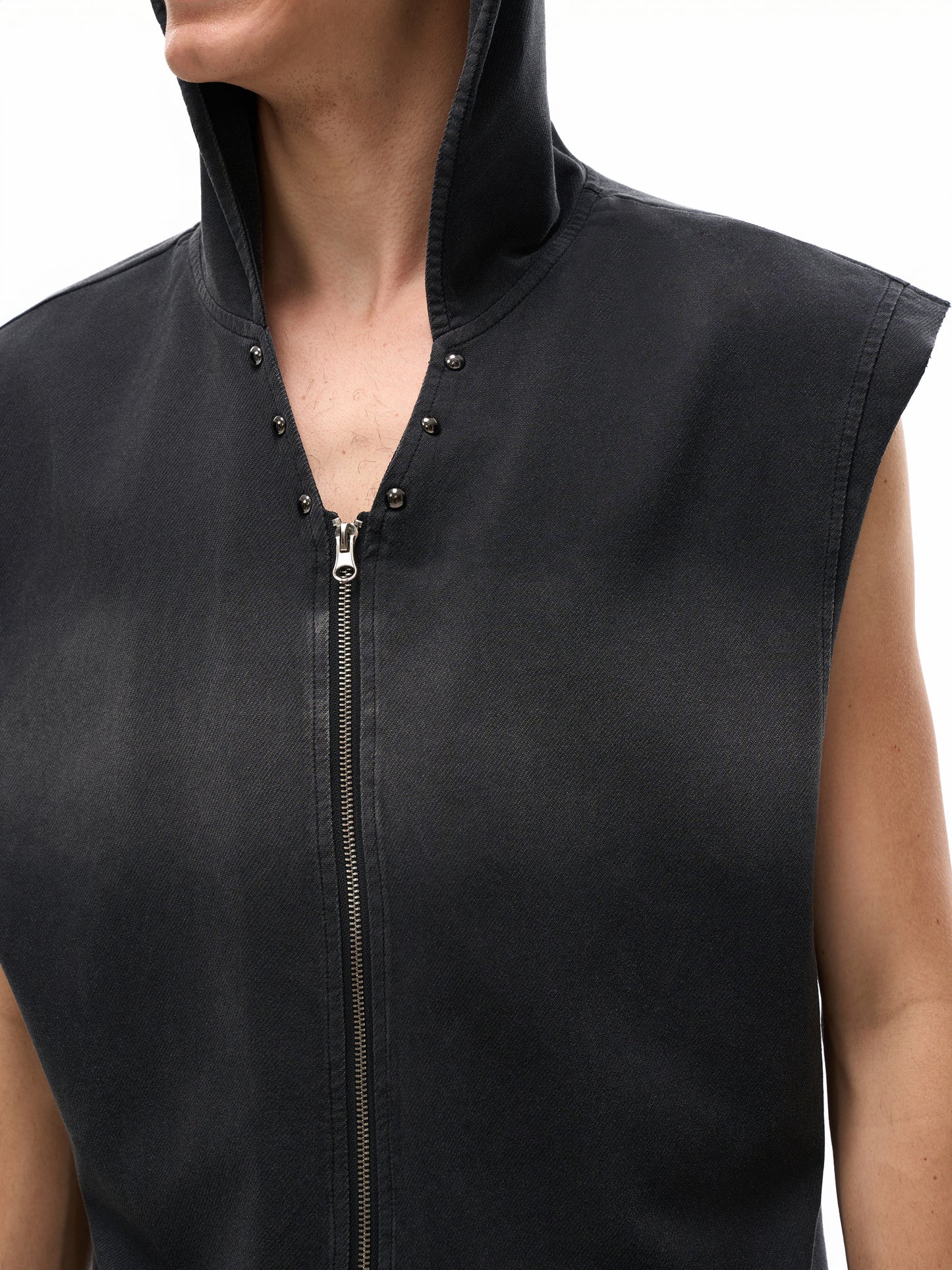 sleeveless,tank top,street,zip,hoodie