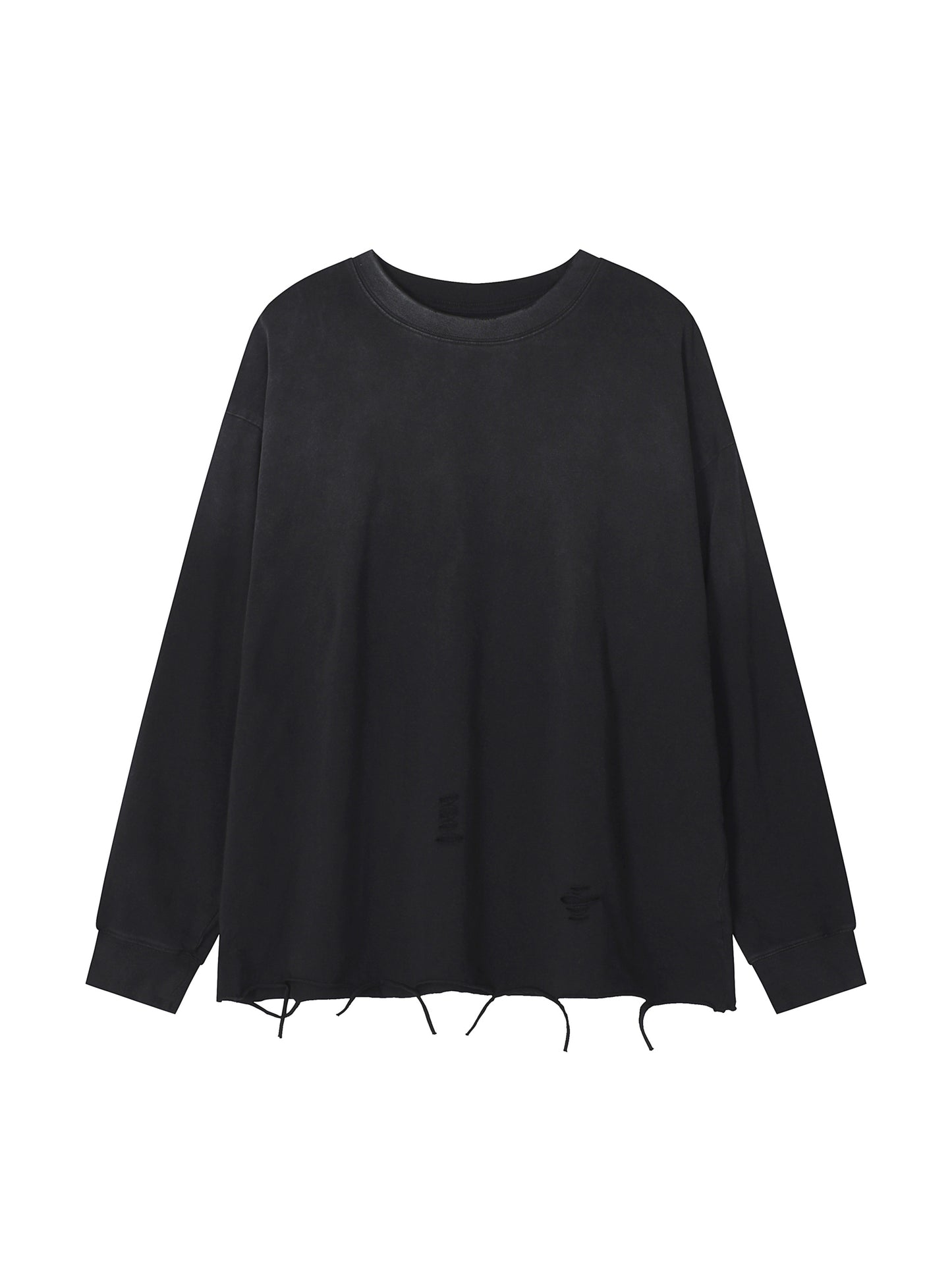 Sweatshirt,Casual,Street,Pure Cotton,Snow Wash,Long Sleeve,Drop Shoulder,Round Neck,Spring,Autumn