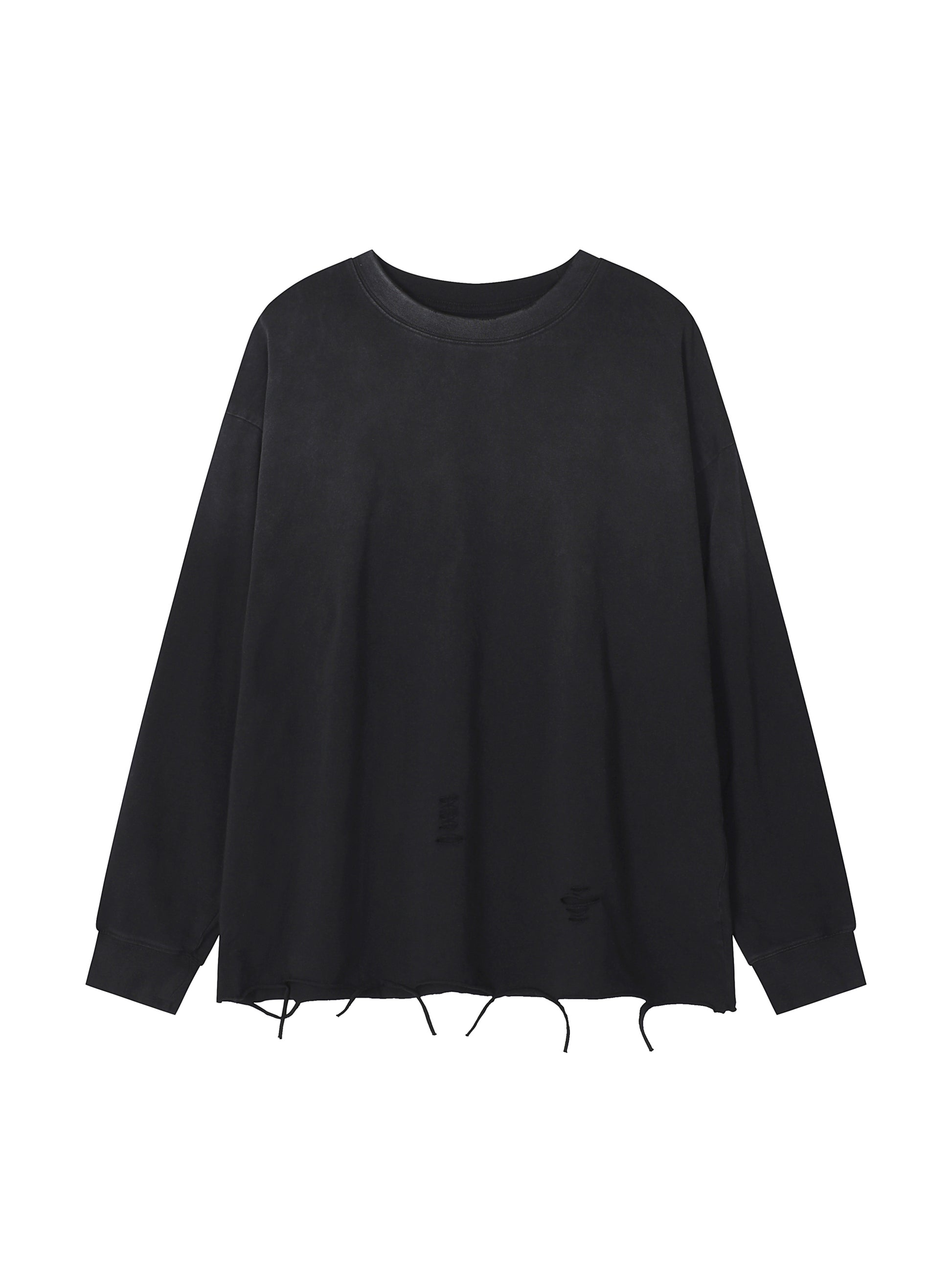 Sweatshirt,Casual,Street,Pure Cotton,Snow Wash,Long Sleeve,Drop Shoulder,Round Neck,Spring,Autumn