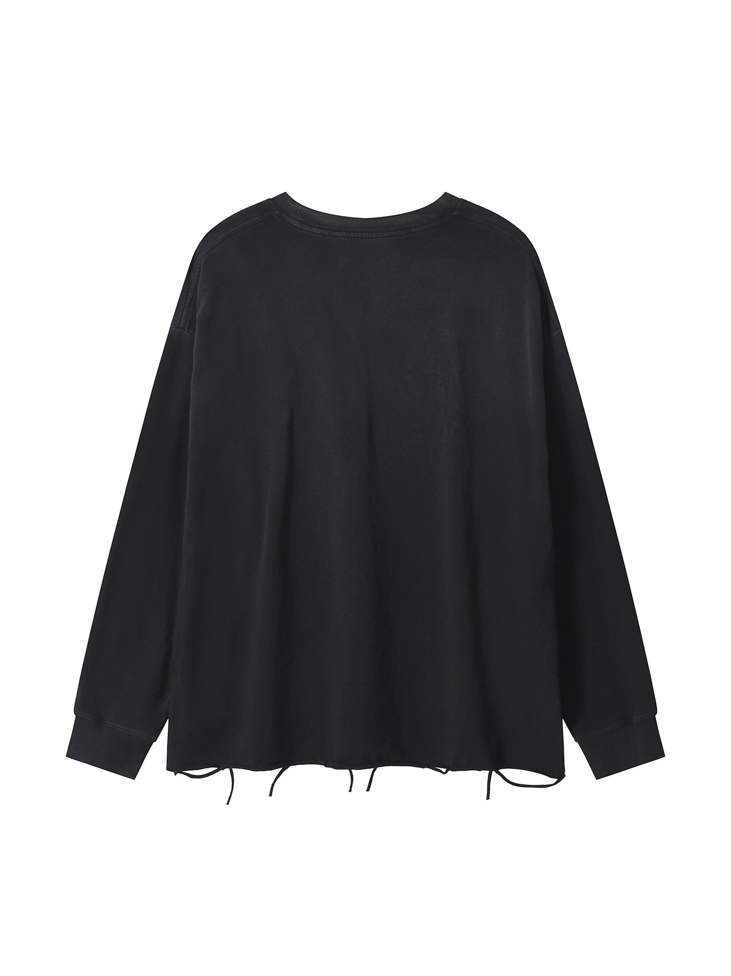 Sweatshirt,Casual,Street,Pure Cotton,Snow Wash,Long Sleeve,Drop Shoulder,Round Neck,Spring,Autumn