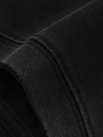 Sweatshirt,Casual,Street,Pure Cotton,Snow Wash,Long Sleeve,Drop Shoulder,Round Neck,Spring,Autumn