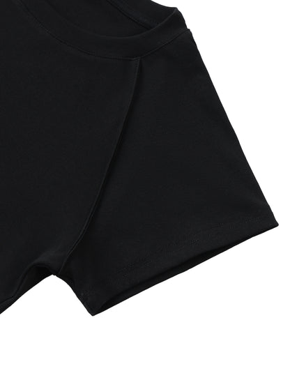 Solid Color Raglan Sleeve Crop Top