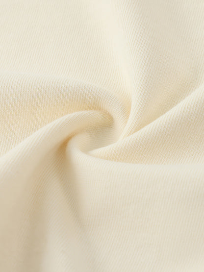 Off-Shoulder Rolled Hem Cotton T-Shirt