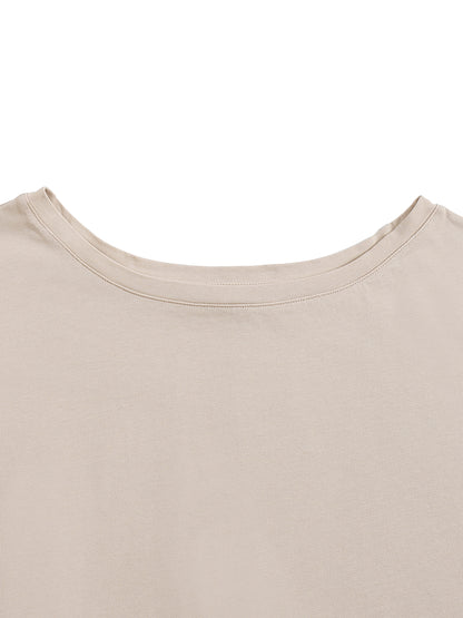 Asymmetric Shoulder Oversized Cotton T-Shirt