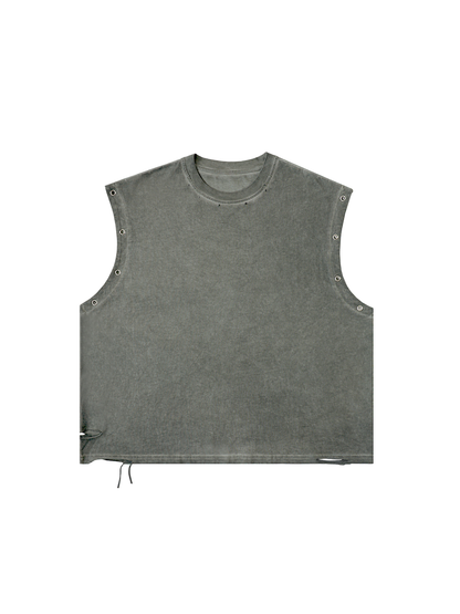 sleevless,tank top,round neck,vintage