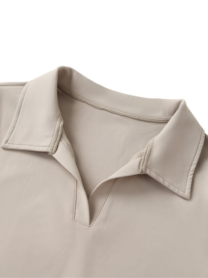 V-Neck Lapel Crop Top