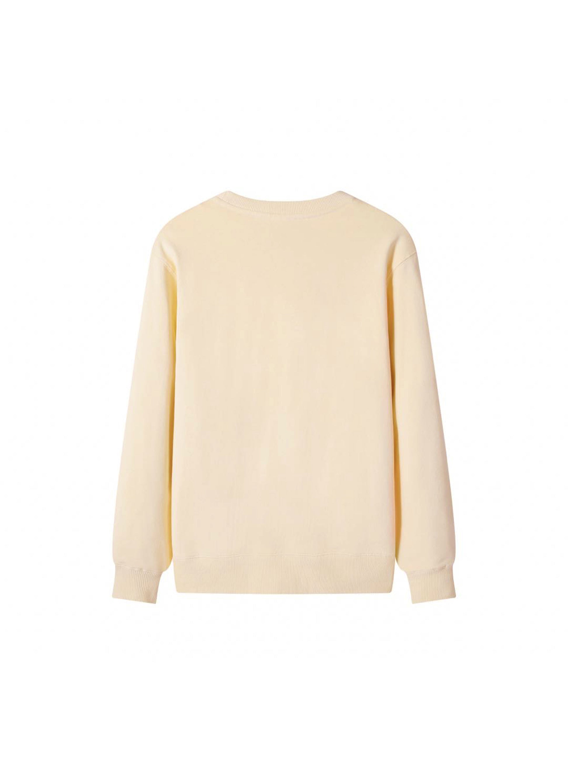 Sweatshirt,Casual,Street,Pure Cotton,Long Sleeve,Drop Shoulder,Round Neck,Autumn,Winter