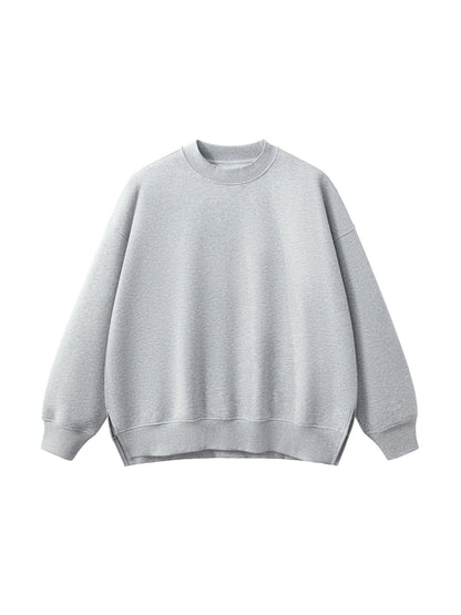 Fleece Side Slit Crewneck Sweatshirt
