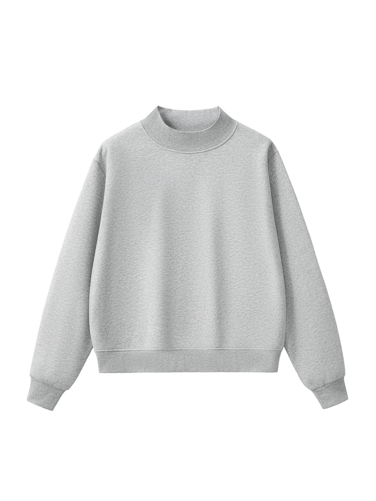 Sweatshirt,Casual,Cotton Blend,Long Sleeve,Drop Shoulder,Turtleneck,Crop,Spring,Autumn