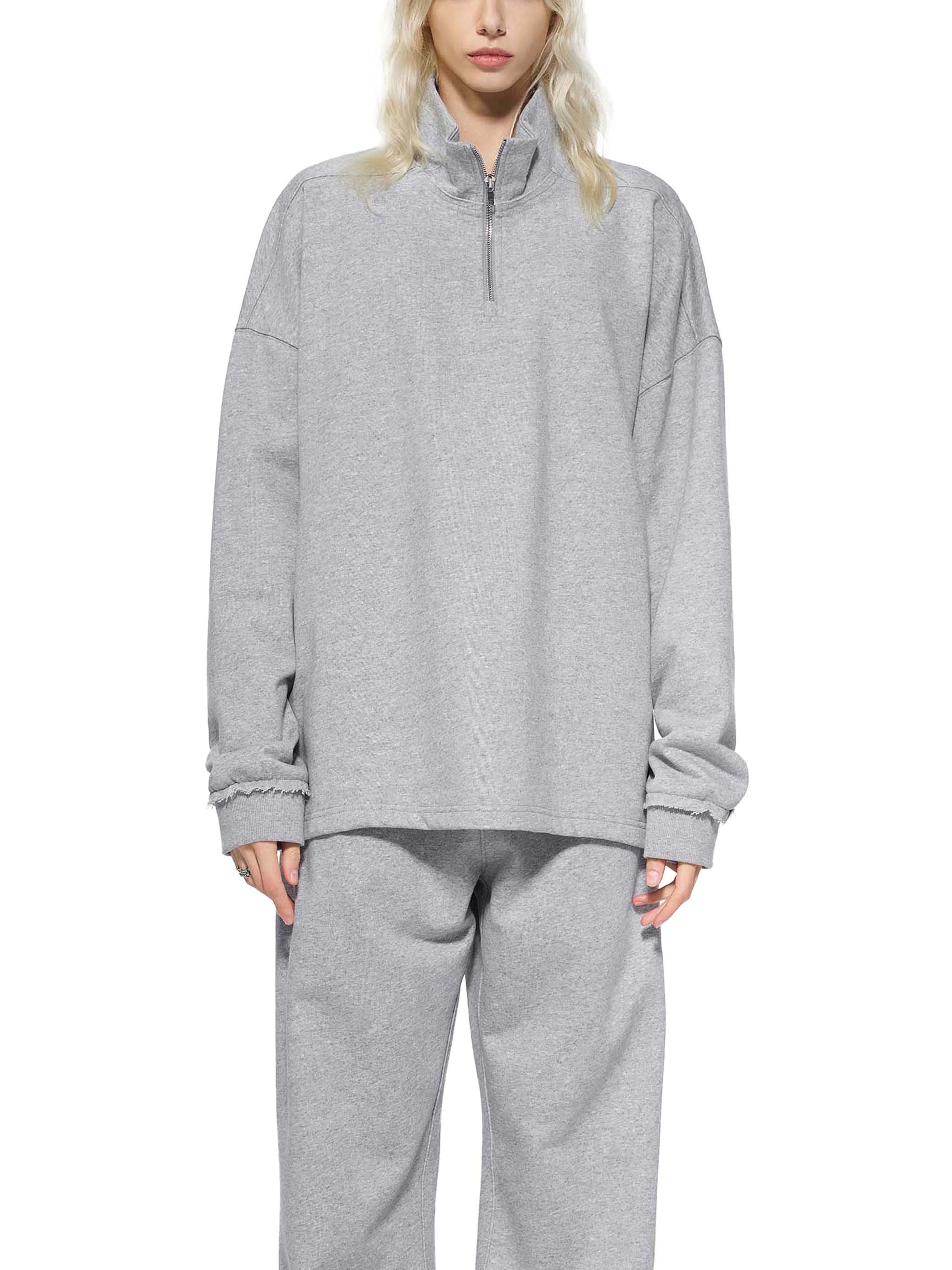 Sweatshirt,Casual,Preppy,Street,Cotton Blend,Zipper,Stand Collar,Autumn,Winter