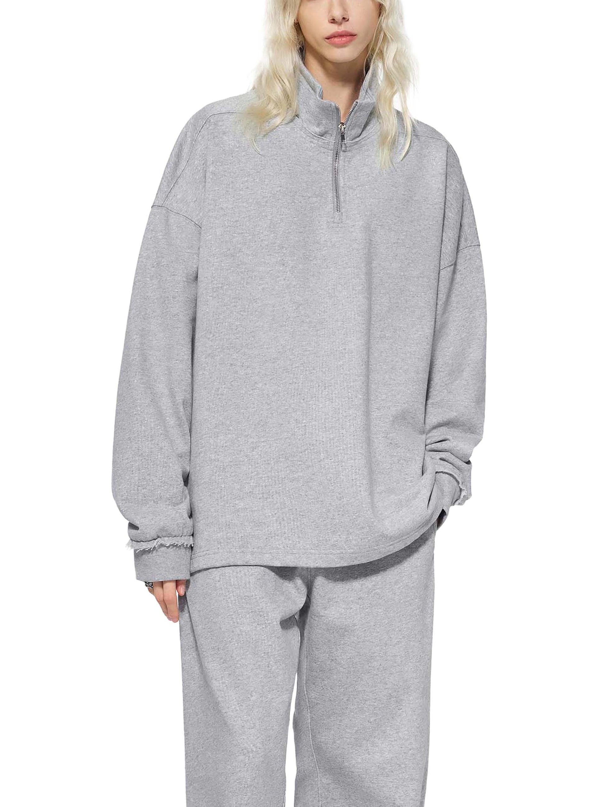 Sweatshirt,Casual,Preppy,Street,Cotton Blend,Zipper,Stand Collar,Autumn,Winter