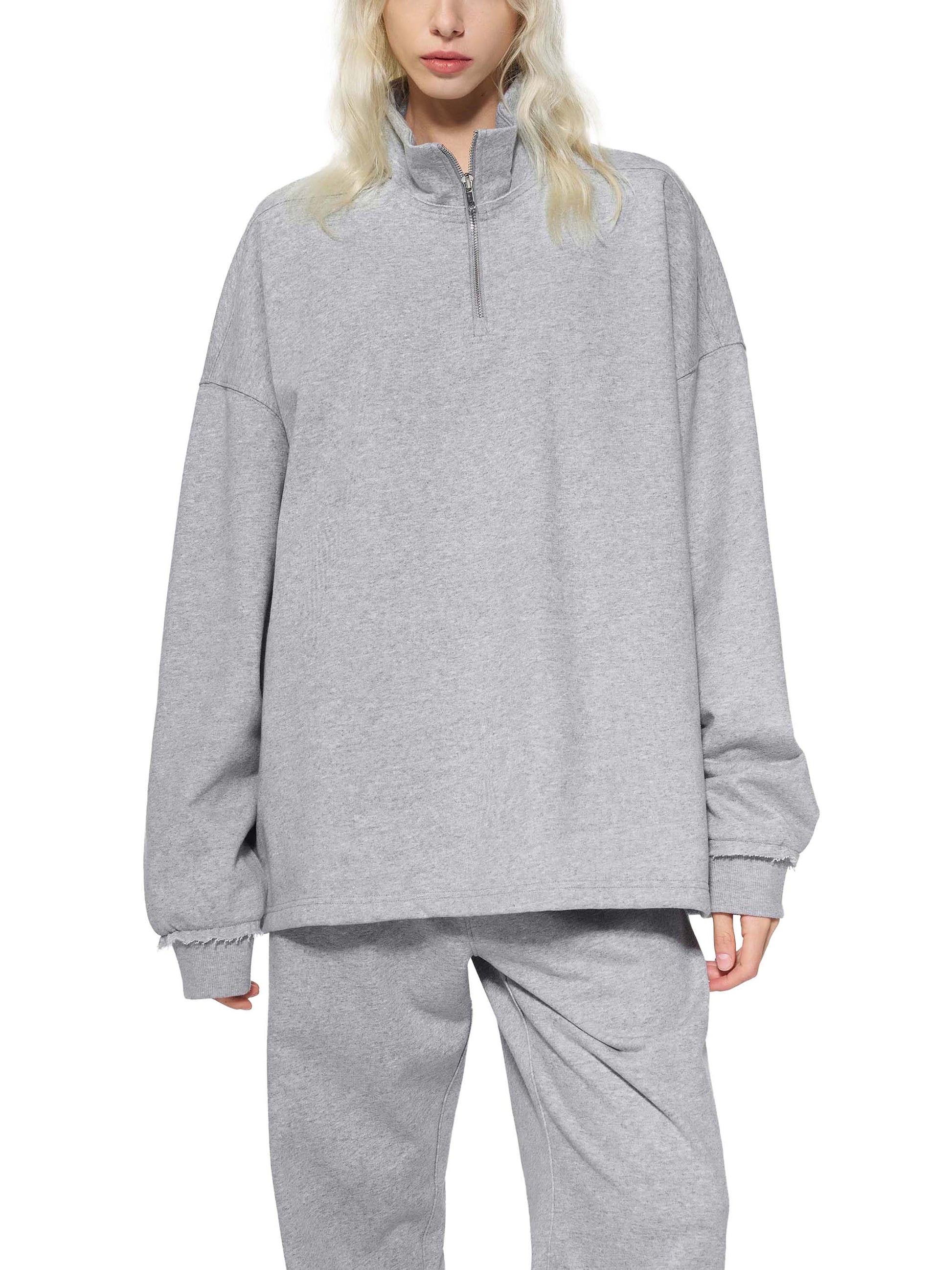 Sweatshirt,Casual,Preppy,Street,Cotton Blend,Zipper,Stand Collar,Autumn,Winter