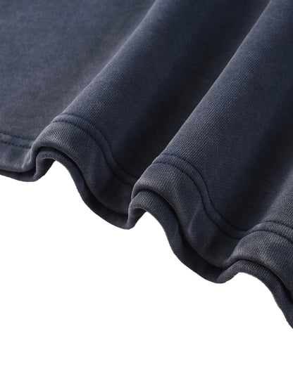 Sweatshirt,Casual,Preppy,Street,Pure Cotton,Snow Wash,Raglan Sleeve,Autumn