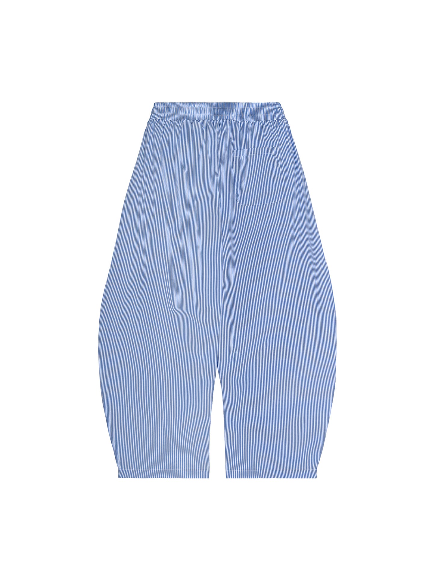 Vertical Stripe Drawstring Barrel Pants