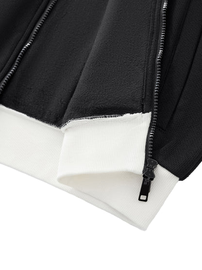 Contrast Side Stripe Fleece Track Jacket