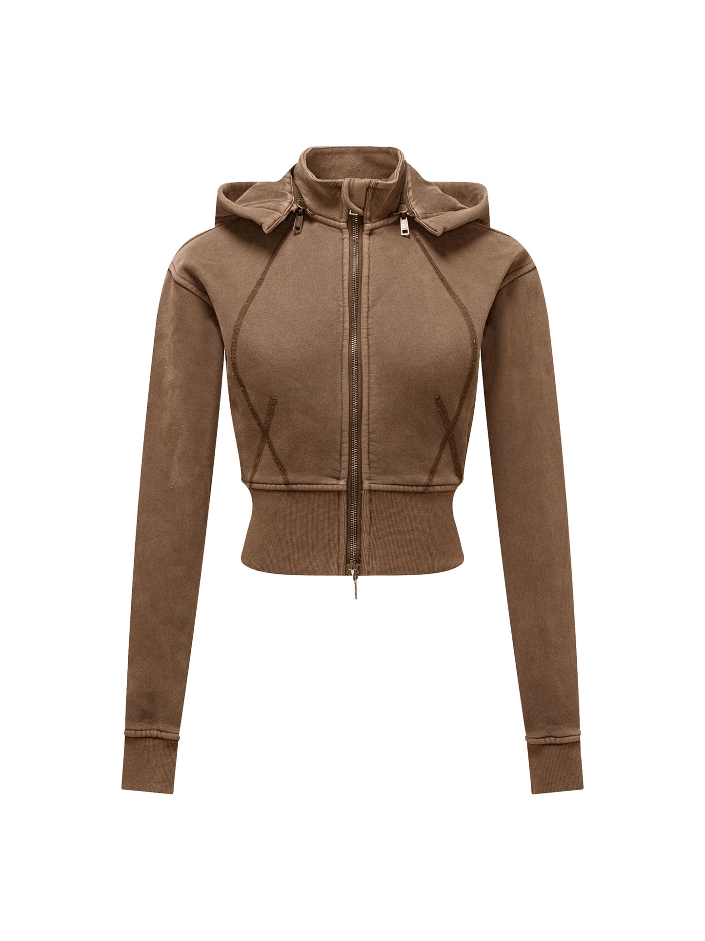 Vintage Washed Cropped Fleece Hoodie